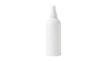 Isolated white spray bottle on black background, cleaning and hygiene photography