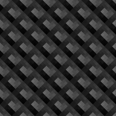 A seamless, repeating pattern of dark gray and black squares arranged diagonally, creating a textured and slightly three-dimensional effect reminiscent of carbon fiber or a woven material.