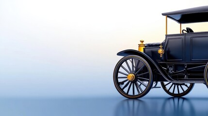 Fototapeta premium Vintage automobile parked against a soft gradient backdrop, highlighting its classic design features