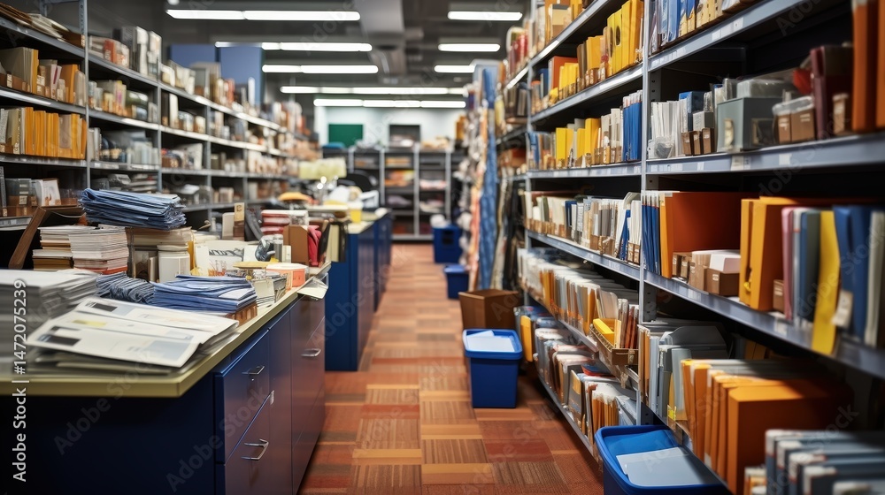 Aufkleber organized medical records in file cabinet aisle with various colors and materials displayed in a spa