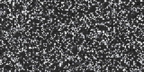 A dark, abstract seamless pattern composed of numerous small, irregular black and white shapes, creating a textured, grainy, or noisy effect.