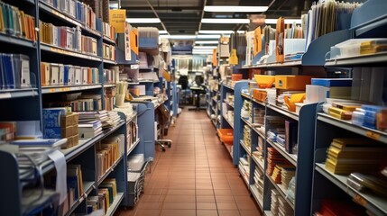 Obraz premium Organized Medical Records Storage in a File Cabinet Area with Neat Arrangement of Folders and Supplies