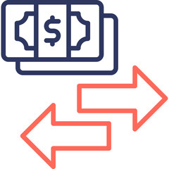 Instant Transfer line color icon