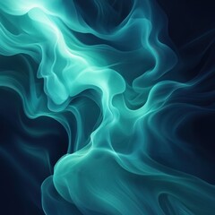 Obraz premium Abstract Teal Smoke Swirls: A Digital Art Creation