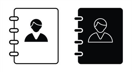 Contact book icon isolated on white background. vector illustration