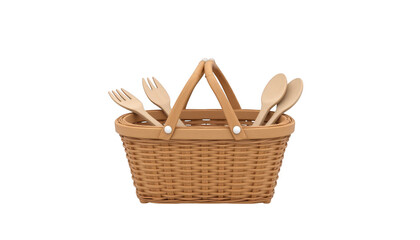 Elegant silverware basket, polished forks and spoons for dining