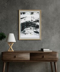 Grey 3D Industrial Style Wall Frame Mockup Instagram Post - 1