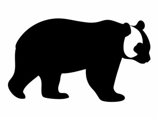 Fototapeta premium Minimalist Black Panda Silhouette in Abstract Style with Simple Shapes and Clean High-Contrast Design for Modern Graphic and Conceptual Use