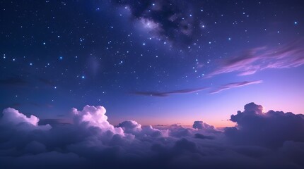 A breathtaking view of the night sky showcasing a myriad of stars and wispy cloud