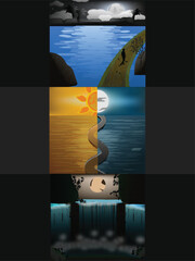 vintage design of nature preview to use painting on t-shirt