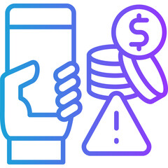 Payment Alert line gradient icon