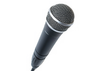 A microphone design element on transparent background