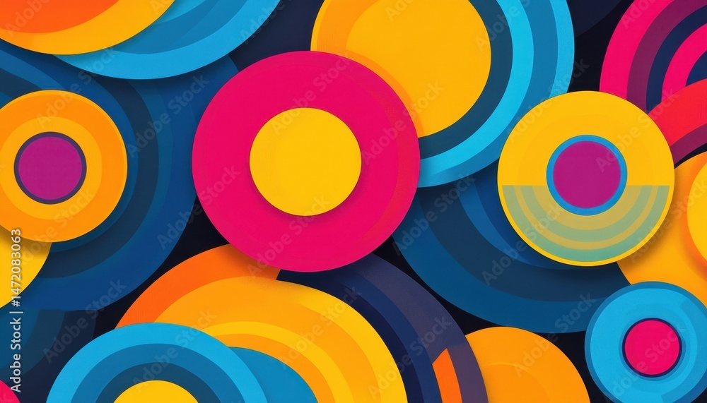Aufkleber Colorful Abstract Background with Overlapping Circles