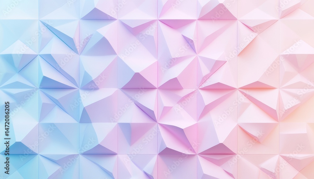 Poster Pastel Geometric Triangular Pattern Background