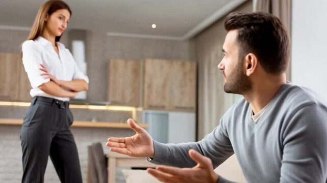 Woman Ignoring Partner's Plea, Emotional Stonewalling in Action