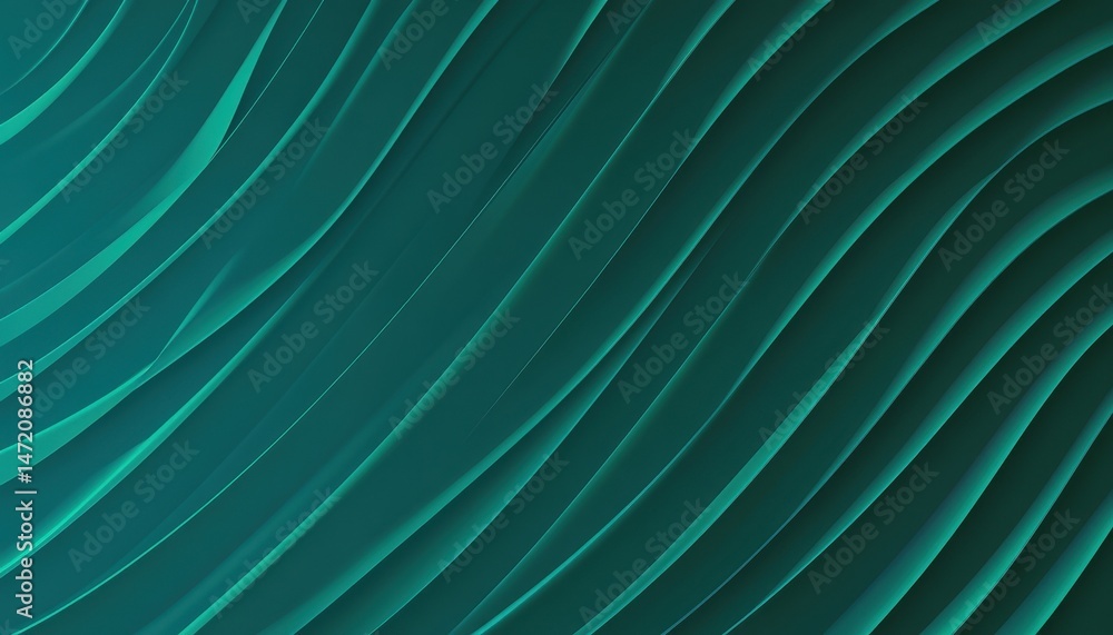 Poster teal green abstract background with flowing lines and subtle texture
