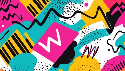 Vibrant Abstract Geometric Pattern with Bold Shapes and Lines