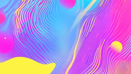 Vibrant Abstract Swirls in Pink Blue Yellow and Purple