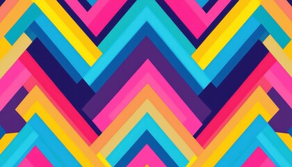 Vibrant Colorful Geometric Chevron Pattern Background