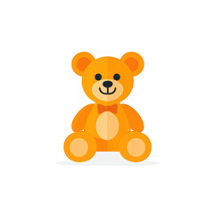 Obraz premium A cute, colorful teddy bear with a cheerful expression, wearing a bow tie, set against a white isolated background. Perfect for toys, childhood, and cozy themes.