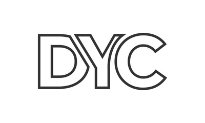 DYC logo design template with strong and modern bold text. Initial based vector logotype featuring simple and minimal typography. Trendy company identity.