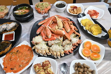 south korean seafood. king crab