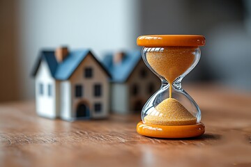 Time runs out for buying a new home as sand trickles through an hourglass