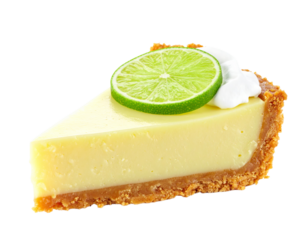Key Lime Pie Slice Isolated Sweet Pastry Dessert Delicious Citrus Fruit Treat