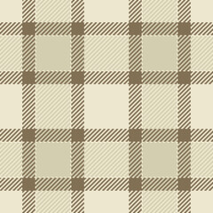 Elegant beige and brown plaid pattern.  Perfect for textile design, autumnal themes, or creating a rustic, cozy aesthetic.  Versatile for website backgrounds, apparel prints, or packaging.