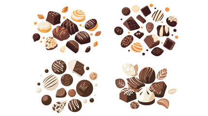 Obraz premium Minimalist chocolate shop logo design featuring a stylized cocoa bean and smooth curves in brown tones, perfect for branding a boutique confectionery or sweet treat business