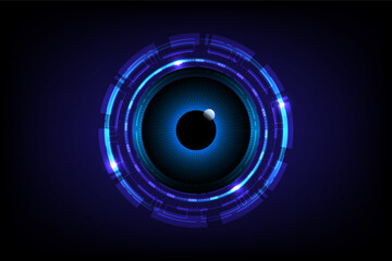 Digital Technology eye data network and cyber security, concept of searching for information via the internet