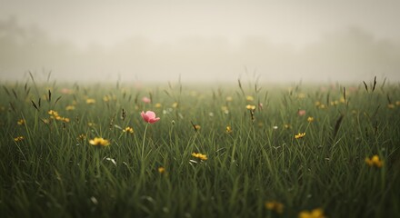 Minimalism in nature: one delicate bloom in a vast blurred meadow
