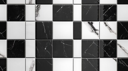 Stylish black and white patterned tile design.