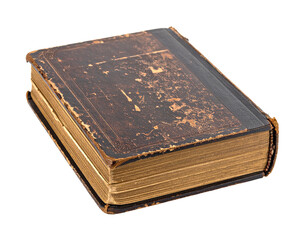 Obraz premium Old Leather Book Isolated on Transparent Background Antique Vintage Education