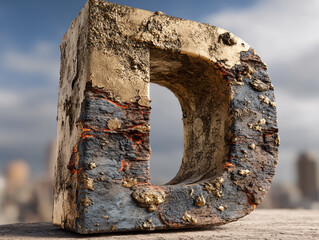 Fototapeta premium weathered, metallic capital 