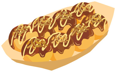 たこ焼きのイラスト ベクター素材