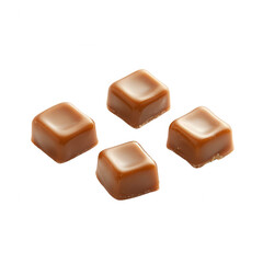 Delicious chocolate caramels arranged harmoniously, perfect for dessert lovers and sweet occasions, isolated on a clean background to highlight their tempting texture.