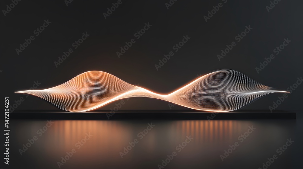 Poster futuristic parametric glow with complex layered design