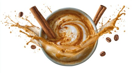 Fototapeta premium Coffee splash action kitchen food photography dynamic close-up beverage experience
