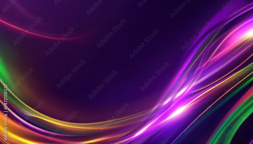 Poster abstract colorful light waves background
