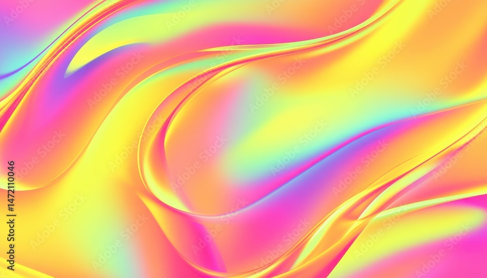 Poster abstract colorful swirl background with holographic texture