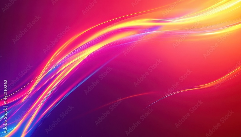Poster abstract colorful wave background with vibrant gradient and glowing light streaks