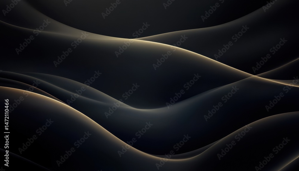 Aufkleber abstract dark background with golden waves