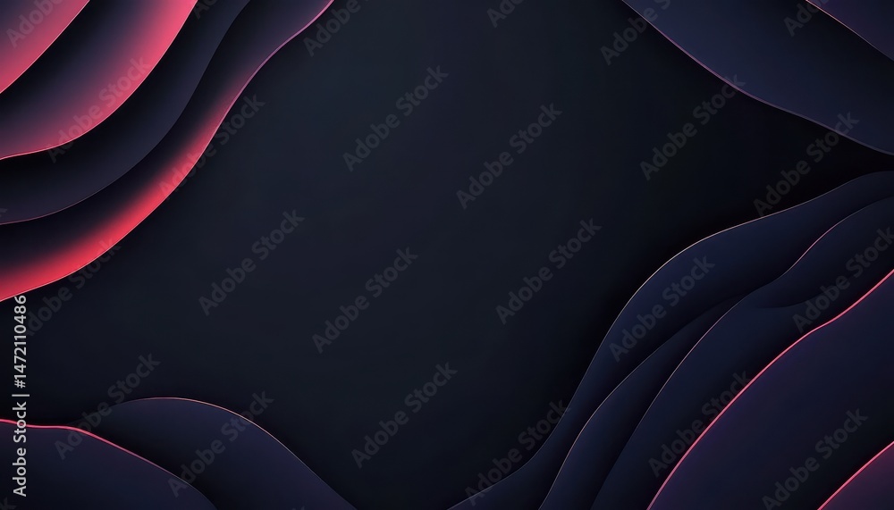 Aufkleber abstract dark background with red and pink waves