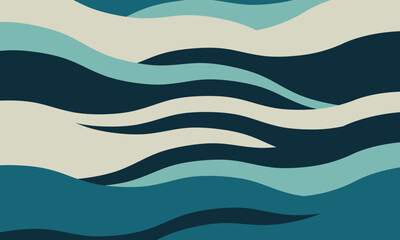 Abstract wave pattern background.  Seamless design in calming teal and blue hues. Perfect for websites, brochures, or textile prints. Evokes feelings of tranquility and fluidity.