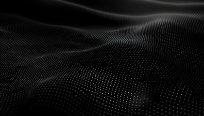 Abstract Dark Wave Background with Glowing Particles