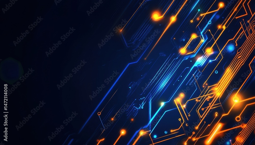 Aufkleber abstract glowing circuit lines digital network technology background