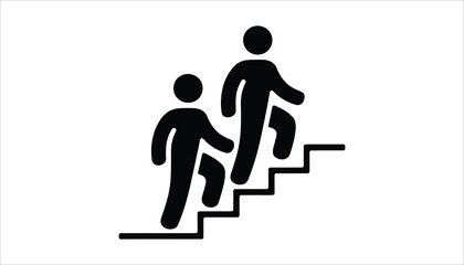 People Walking Up Stairs Concept for Progress and Growth