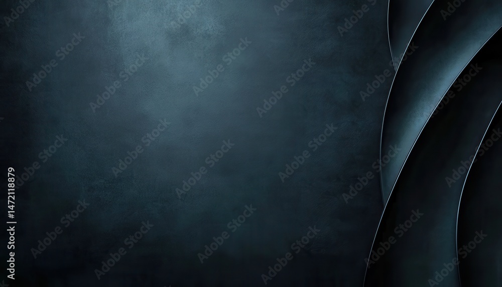 Poster dark blue and black abstract background with smooth wave texture