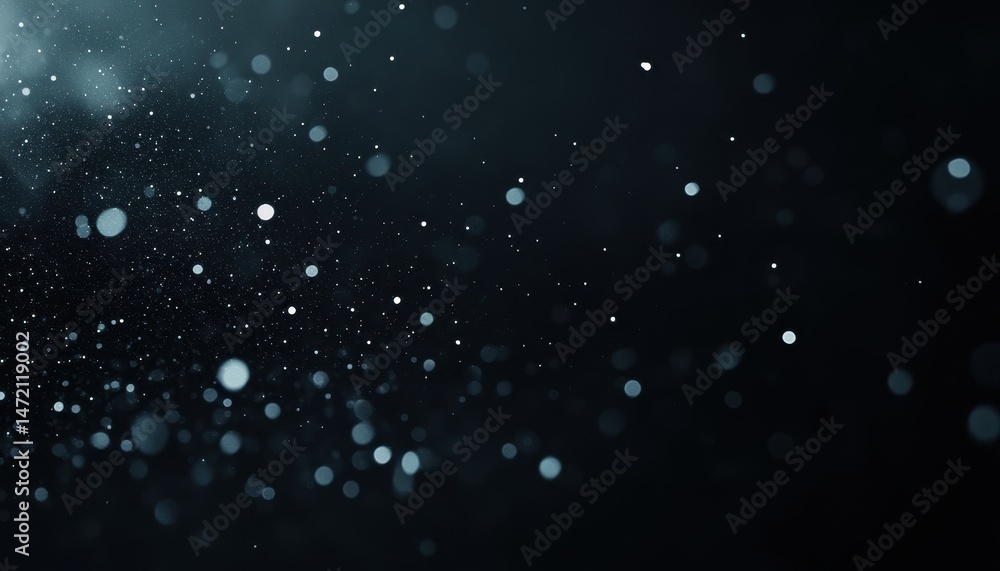 Aufkleber dark blue bokeh background with glowing particles